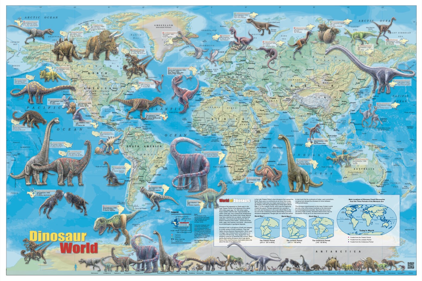 Dinosaur World Map | Design Concept & Created by Yang Zhao